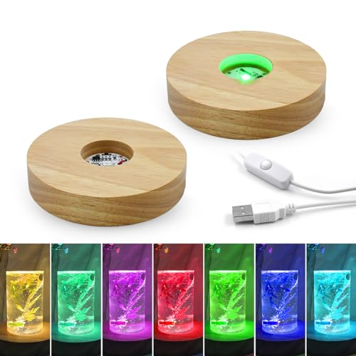 Esoes Leuchtsockel LED Licht Untersetzer für Glasblock...