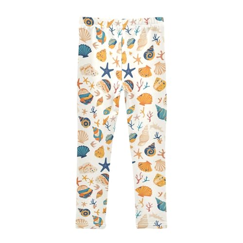KLL Seashells Different Shapes and Starfish Little Girls Legging Fashion Full Length Yoga Pants Sports2