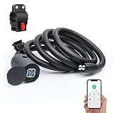 Anweller Fingerprint Cable Lock, 4.9FT Long Heavy Duty Anti Theft Bike Lock, Keyless Electronic Biom