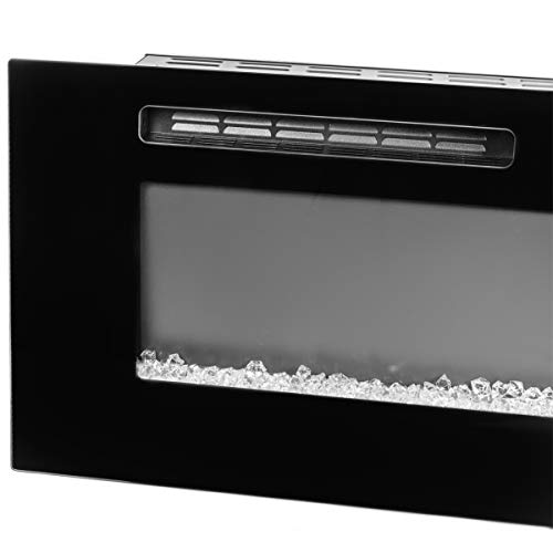 Xtremepowerus 60" Large Recessed Electric Fireplace Wall Mounted Electric Insert Heater Fireplace Color Flame Remote Control, 1500W #TOP4