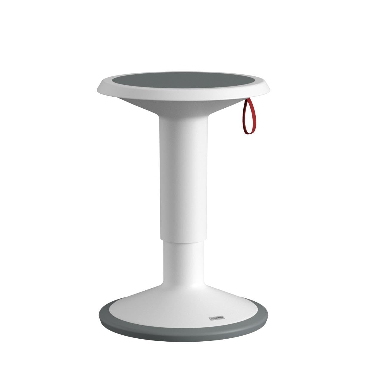 Interstuhl UPis1 - ergonomischer Sitzhocker mit Schwingeffekt - höhenverstellbar - Hocker mit rutschhemmender Standfläche & Kippschutz - Bürohocker (Grauweiß, UP Designhocker)