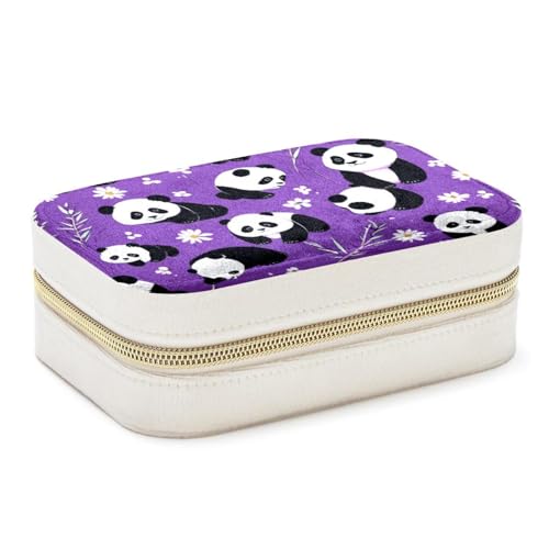 Bagues et colliers emmêlés ? Solutions avec la boîte à bijoux panda violet spacieuse - 2