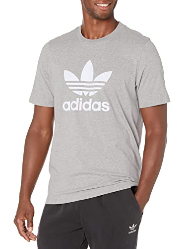T-Shirt trèfle Adidas Originals pour Homme en coton gris chiné taille L