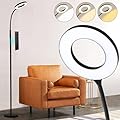 homakee LED Floor Lamp, 12W/1000LM Reading Light, 3 Color Temperatures Bright Floor Lamp, Adjustable Gooseneck Standing Lamp with Remote & Touch Control for Living Room, Bedroom, Office(Black)