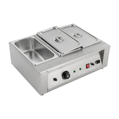CUBELLIN 3 Tanks Chocolate Melting Pot 300W Electric Chocolate Tempering Machine Stainless Steel Chocolate Melter 32?-176? Temperature Control, 8.82lbs Each Tank (3 Tanks)