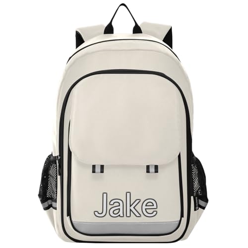 CHIFIGNO Mochila infantil personalizada preta, monograma, mochila escolar, tiras reflexivas, alças ajustáveis, Renda antiga, One Size