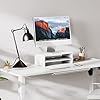 FITUEYES Monitor Stand 2 Tiers Computer Monitor Riser,42.5cm Wood Desktop Stand for Laptop Computer Screen Riser, with Storage Shelf, Office Supplies, Desk Organizer, White #2