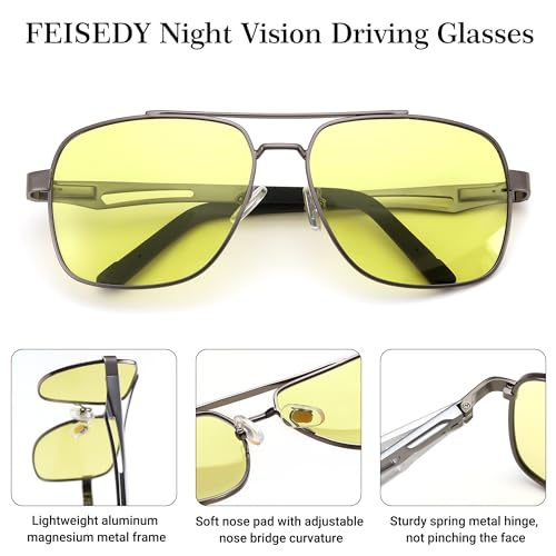 FEISEDY Polarized Aviator Photochromic Sunglasses Men Women for Day and Night Driving Metal Frame B01724