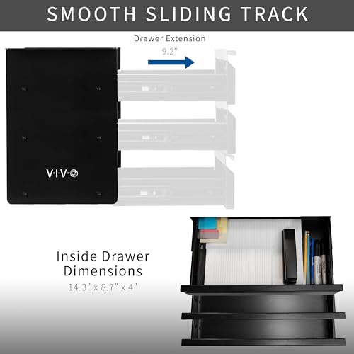 Image of VIVO 16 in Slide Out Dual Tier Storage Drawer, Under Desk 3 Layer Organizer, Black, DESK-DR03