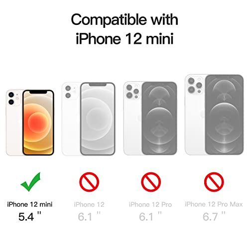 Image of JETech Magnetic Cover Case for iPhone 12 mini 5.4-Inch Compatible with MagSafe Wireless Charging, Shockproof Phone Bumper Cover, Anti-Scratch Clear Back (Clear)