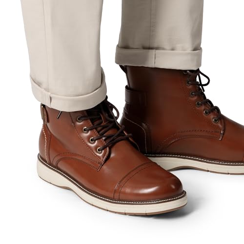 Bruno Marc Men's Motorcycle Combat Boots Lace-Up Casual Dress Biker Boot,Size 11,Brown,BMUMAB2509