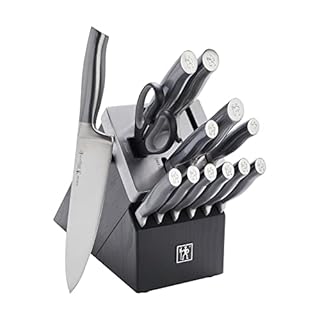 HENCKELS Graphite 14-pc Self-Sharpening Knife Set with Block, Chef Knife, Paring Knife, Utility Knife, Bread Knife, Steak Knife, Black, Stainless Steel (B09V39MF6Z)