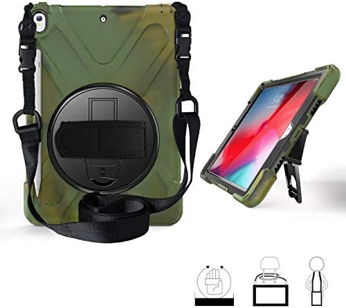 3-Layer Protective Case for Apple iPad Air 3 10.5-inch Case 2019 & iPad Pro Cover Shockproof Heavy Duty Rugged Hand Grip & Shoulder Strap/Pencil Holder A1701 A1709 360 Rotatable Kickstand