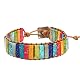 Chakra-Armband Xiton 7 Einstellbar aus Leder mit Steinperlen