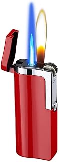 Butane Lighter, Flashlight Lighter, Candle Lighter, Butane Lighter with fire, Wind-Proof Adjustable Flame, Suitable for Outdoor, Men's Gift (Color : A)