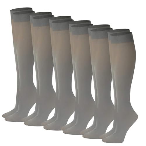 Image of SUMONA 6 Pairs Women Opaque Stretchy Spandex Knee High Trouser Socks