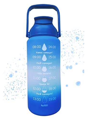 Garrafa de Água Masculina Squeeze Academia Fitness 2 Litros Weeze Tie Dye Azul