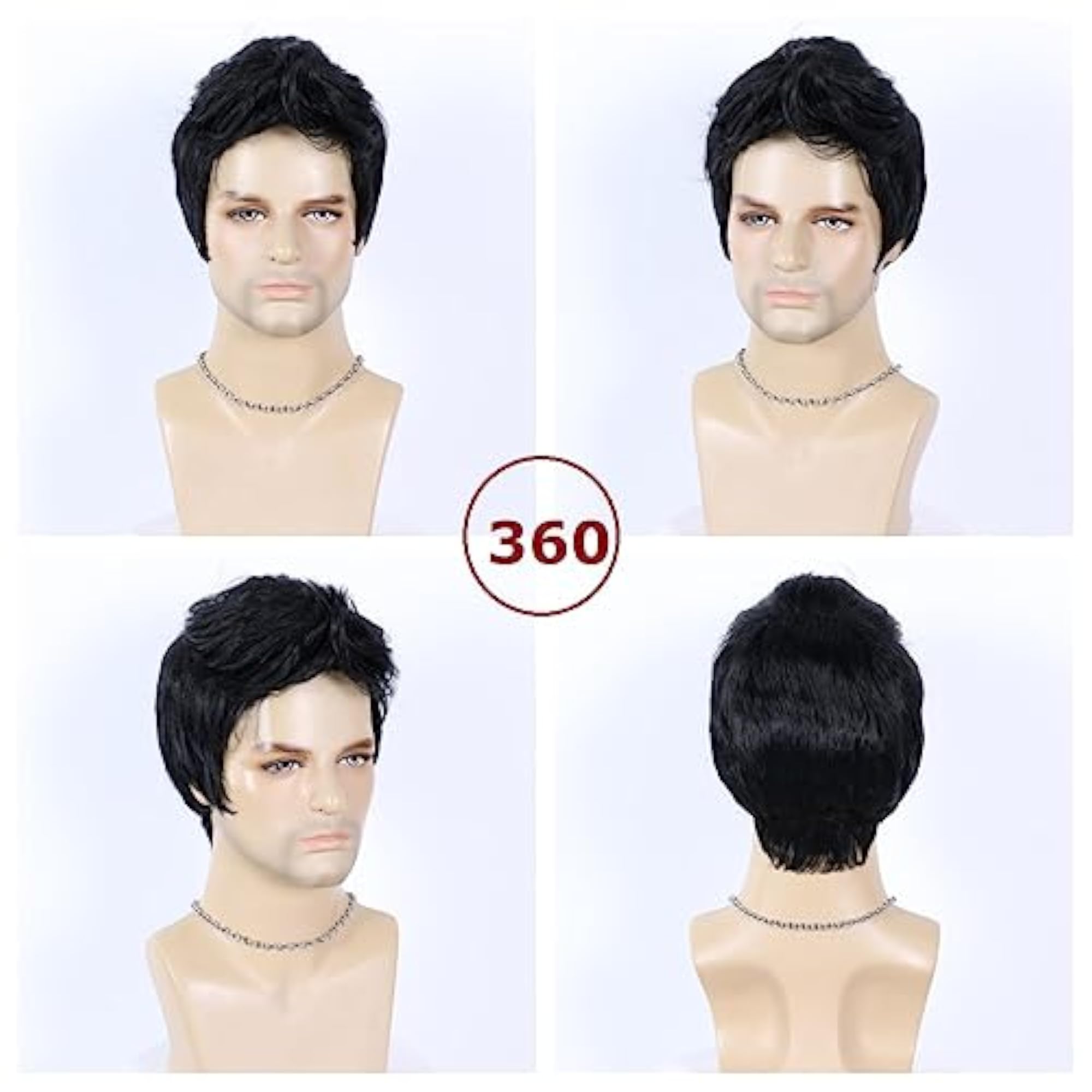 Men's Short Layered Synthetic Wig for Cosplay