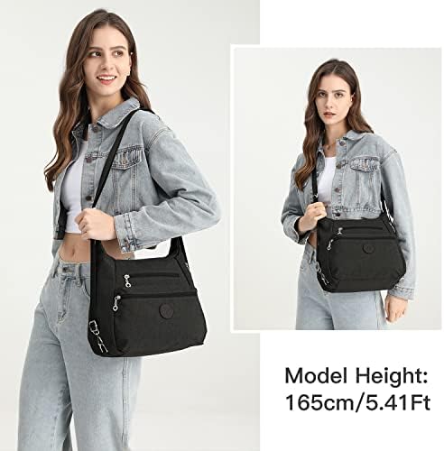 Kono Messenger Shoulder Bag for Women, Multi Pockets Ladies Handbag Waterproof Casual Crossbody Bag for Shopping Travel Daily
