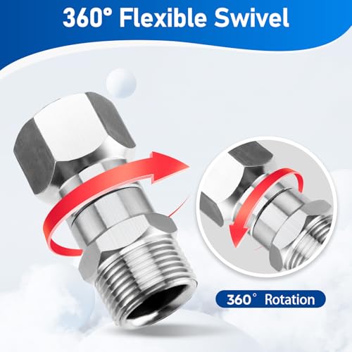 Raccord pivotant M22 14mm pour éviter l'entortillement du flexible de nettoyeur pression