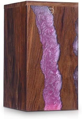 Handmade Pink Urn Epoxy & Wood Mix for Human Ashes, Adult Size Cremation Urn, Expensive Funeral Urn Handcrafted Decorable Collectible Ideal for Gift 220 cu inch, Standard, Blue image 5