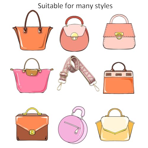 Kolorowy pasek na ramię do torebki dla kobiet różowy szeroki pasek do torby, regulowany pasek na ramię ze złotym karabińczykiem, trwały do crossbody torebki, torebki DIY akcesoria na ramię dla