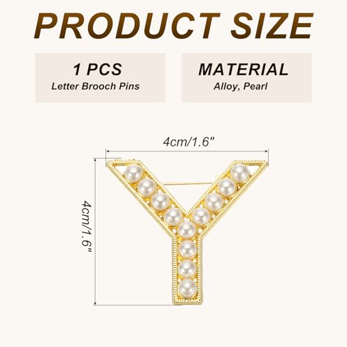 Image of PATIKIL Letter Brooch Pins, Pearl Initial Alphabet Letter Lapel Badges Pin for Women Men Girl Wife Suits