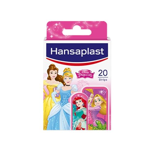 HANSAPLAST Disney Princess 20 medicazioni sterili pretagliate per bambini, medicazioni principesse resistenti all'acqua e allo sporco