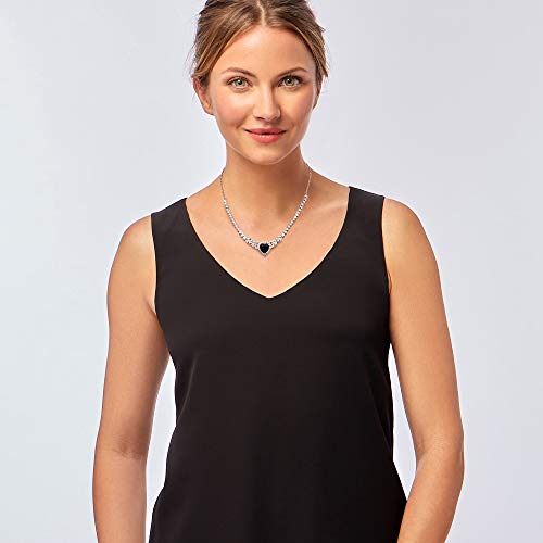 Ross-Simons 7.25 Carat Simulated Sapphire And 6.22 Ct. T.w. Cz Heart Necklace In Sterling Silver. 16 Inches #TOP1