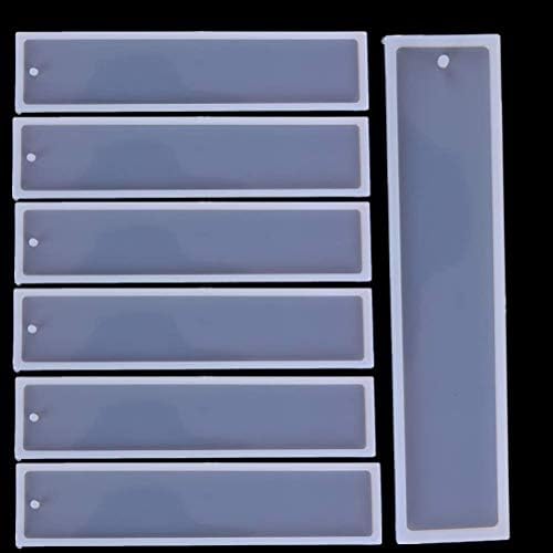 Eshylala 8 Pack 5.5Inch Bookmark Mold Rectangle Silicone DIY Making Epoxy Resin Jewelry DIY Craft Mould