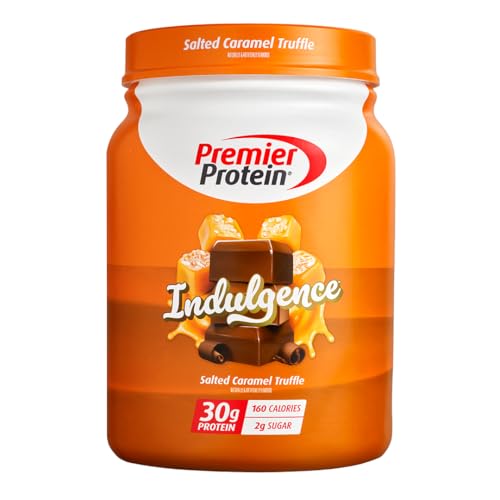 Premier Protein Powder Indulgence, Salted Caramel Truffle, 30g Protein, 160 Calories, 2g Sugar,...