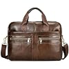 Mens Leather Laptop Bag 15 IN, Water-Resistant Briefcase Messenger Bag for Work, Business, Shoulder Crossbody Office Satchel