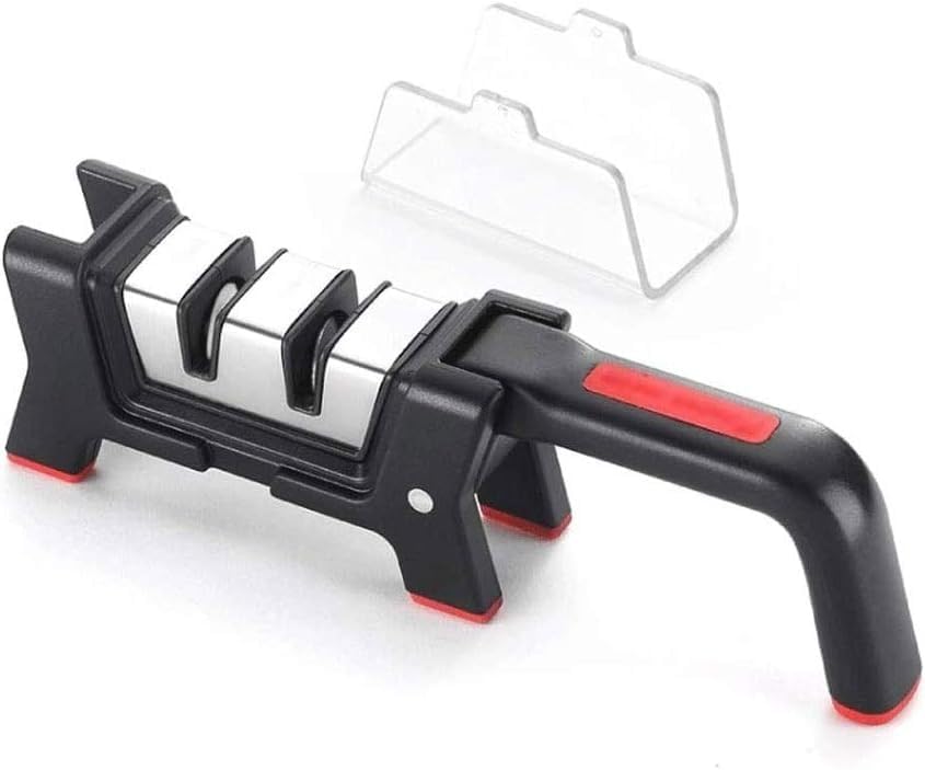 Knife Sharpener, 2-Stage Diamond Works for Ceramic and Steel Knives, Scissors. Easily Restores Dull to Sharp, Manual Knife Sharpener Knife sharpeners