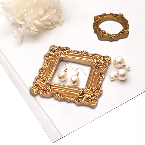 Nufiwra 20 Pcs Vintage Resin Picture Frame Mini Picture Frames Antique Photo Frame Diy Small Gold Frames Table Top Display Frame Photography Photo Frame For Mobile Phone Manicure Photo (20Pcs) #TOP7