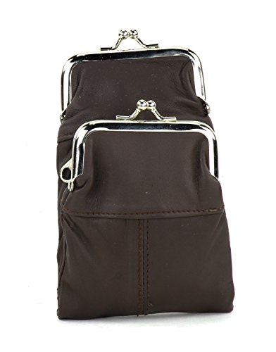 Leather Impressions Sturdy Cigarette Case - Make a Fashion Statement with The Elegant Cigarette Holder Featuring Dual Twist Clasp and a Zipper Pocket, Classic Long-Lasting Lighter Holder (Brown)
