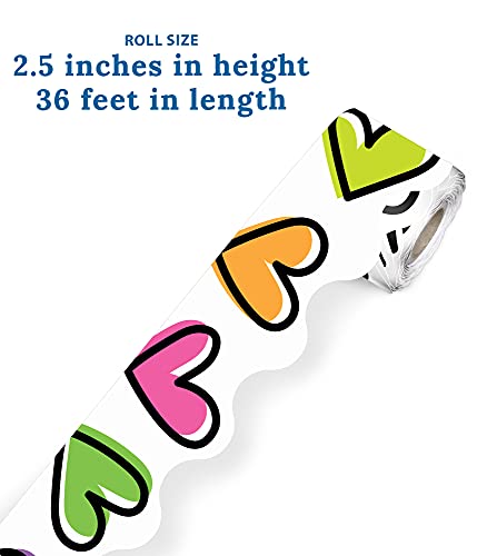 Borda com corações dobrados com vibrações Carson Dellosa Kind Vibes — borda enrolada com corações co