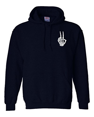 Gs-eagle Men's Skeleton Peace Graphic Hoodie