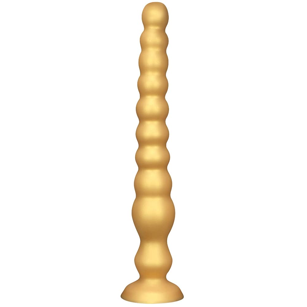 SXOVO Long Anal Beads Plug with Strong Suction Cup Soft Silicone Butt Plug Thread G-spot Prostate Massage Stimulation