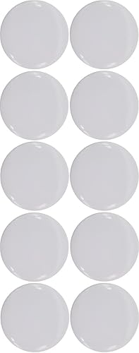 Botones pinback blancos lisos para manualidades - paquete de 10 - BRILLANTE