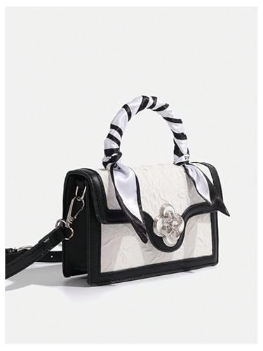 Image of Verdusa Women's Vintage Crossbody Bags Top Handle Square Flap Satchel Purses with Ribbon