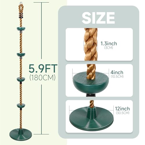 image for ZNCMRR Climbing Rope with Platforms and Disc Swing Seat Set Playground