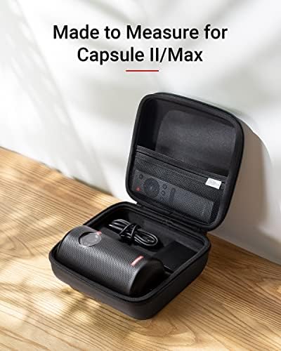 NEBULA Capsule Max Official Travel Case, By Anker, Polyurethane Leather, Soft Ethylene-Vinyl Acetate Material, Splash-Resistance, Premium Protection Projector Travel Case