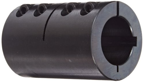 Climax Part Iscc-125-125-Kw Mild Steel, Black Oxide Plating Clamping Coupling, 1 1/4 Inch X 1 1/4 Inch Bore, 2 1/16 Inch Od, 3 1/4 Inch Length, 1/4-28 X 3/4 Clamp Screw #TOP19