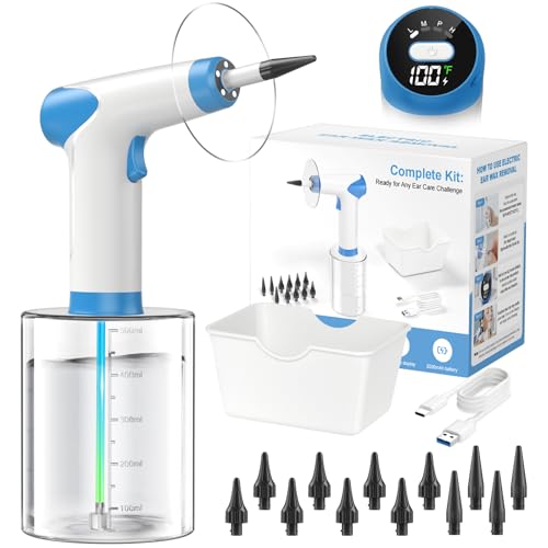 Featjoy Ear Wax Removal Kit FSA Eligible HSA Approved 2026 Electric Ear Cleaner with 12 Cleaning Modes & Real-Time Water Temperature Effective Ear Flushing Irrigation System for Adults Kids
