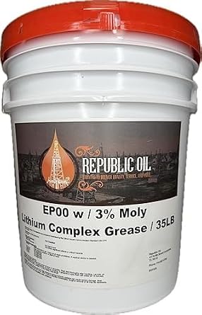Republic Oil EP00 w/3% Moly Super Duty Grease 35LB | Bucket | Pail | High Temp | Lithium Complex | Compare to Palladium | Compare to Molytex