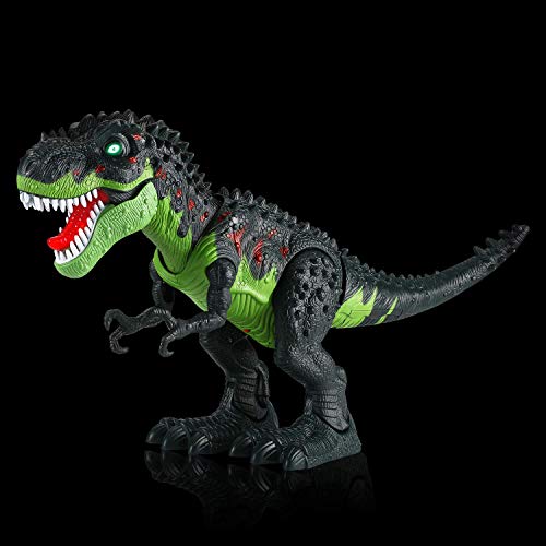 Tuko Jurassic World Dinosaur Toys LED Light Up Walking and Roaring Realistic t rex Dinosaur Toys for 3-12 Years Old Boys and Girls (Light T-rex)