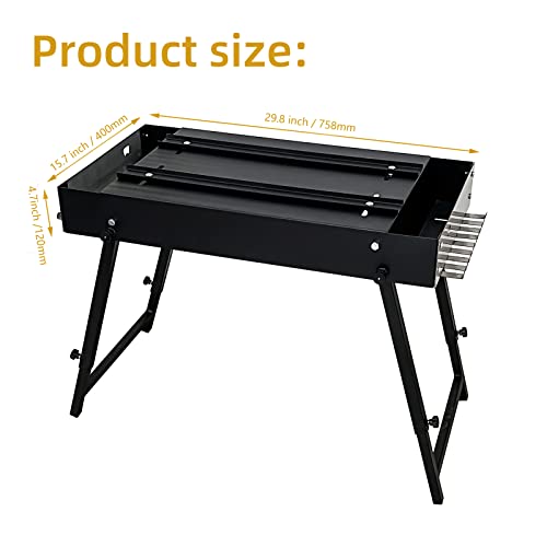 Portable Grill Table For Outdoor Prep, Stuffygreenus Adjustable Height Grill Stand Fits Blackstone Griddle 22", Tabletop Propane Gas Grill, Camping Bbq Cooking Tailgating, Stainless Steel #TOP6