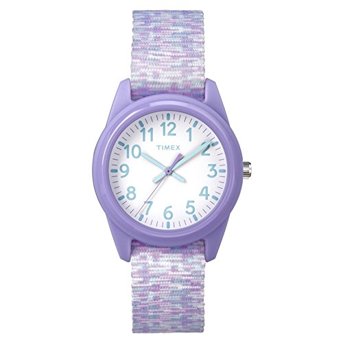 Timex Children's Quartz Watch with White Dial Analogue Display and Multicolour Nylon Strap TW7C12200
