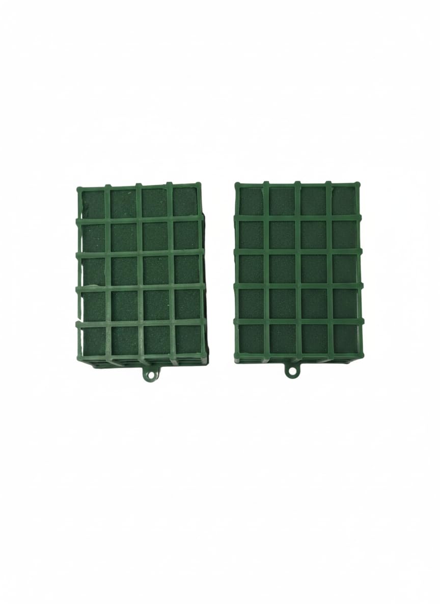 Floral Foam for Flower Decoration on Cars & Walls/DIY Flowers Bouquet (10cmX8cm) Square (Green, 2 pc)-image-48
