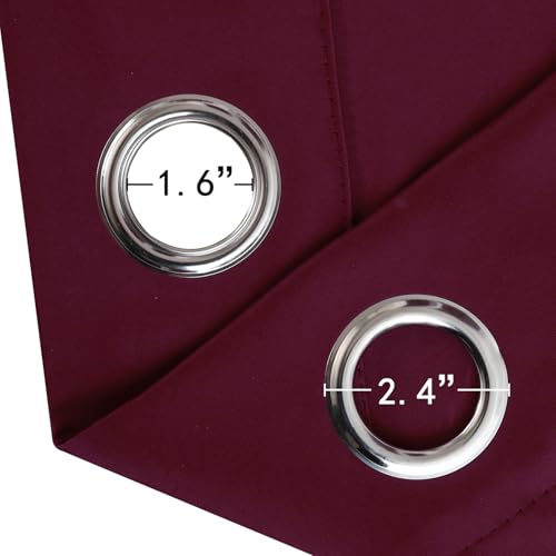 Image of LEMOMO Blackout Curtains 52 x 90 Inch Long Burgundy Red Curtains Set of 2 Panels Room Darkening Curtains for Bedroom and Living Room